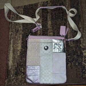 Coach Crossbody Bag Patchwork Pink Lavender Purple